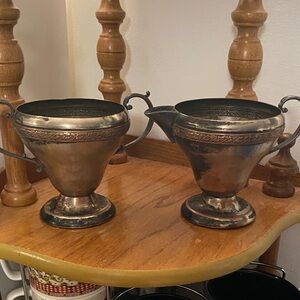Vintage Silver-Plate Creamer and Sugar Set